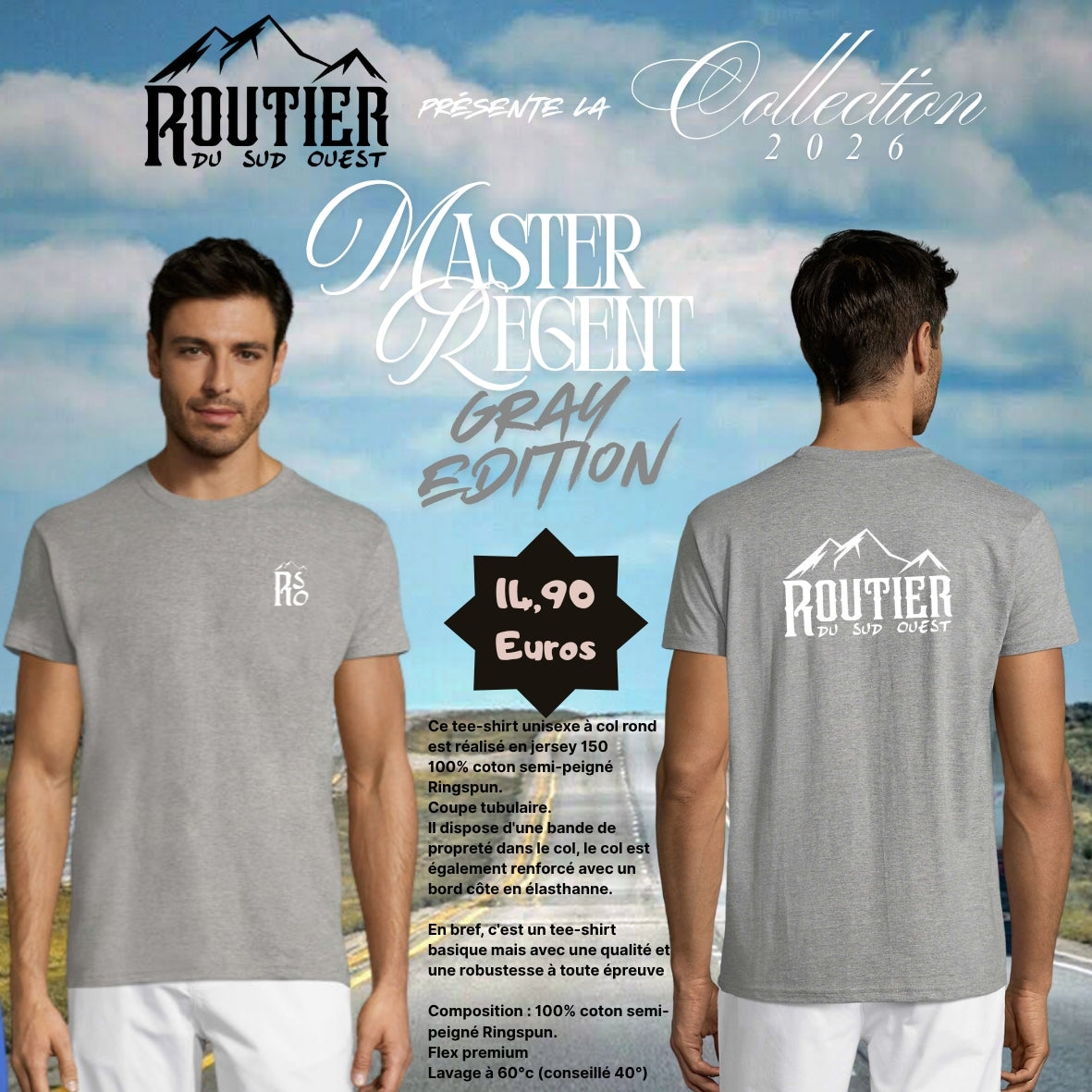 T-shirt Master "Regent" Routier du sur ouest GRAY EDITION