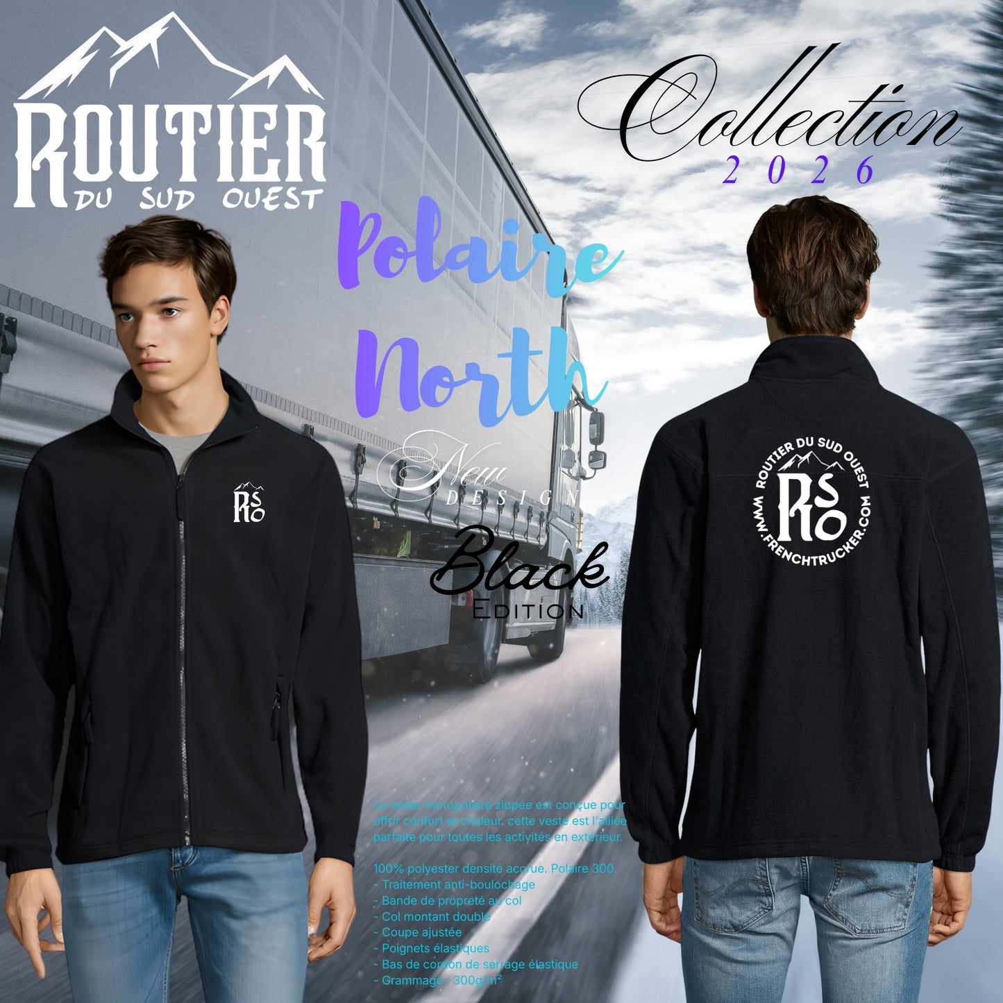 Polaire "North" Routier du sud ouest BLACK EDITION