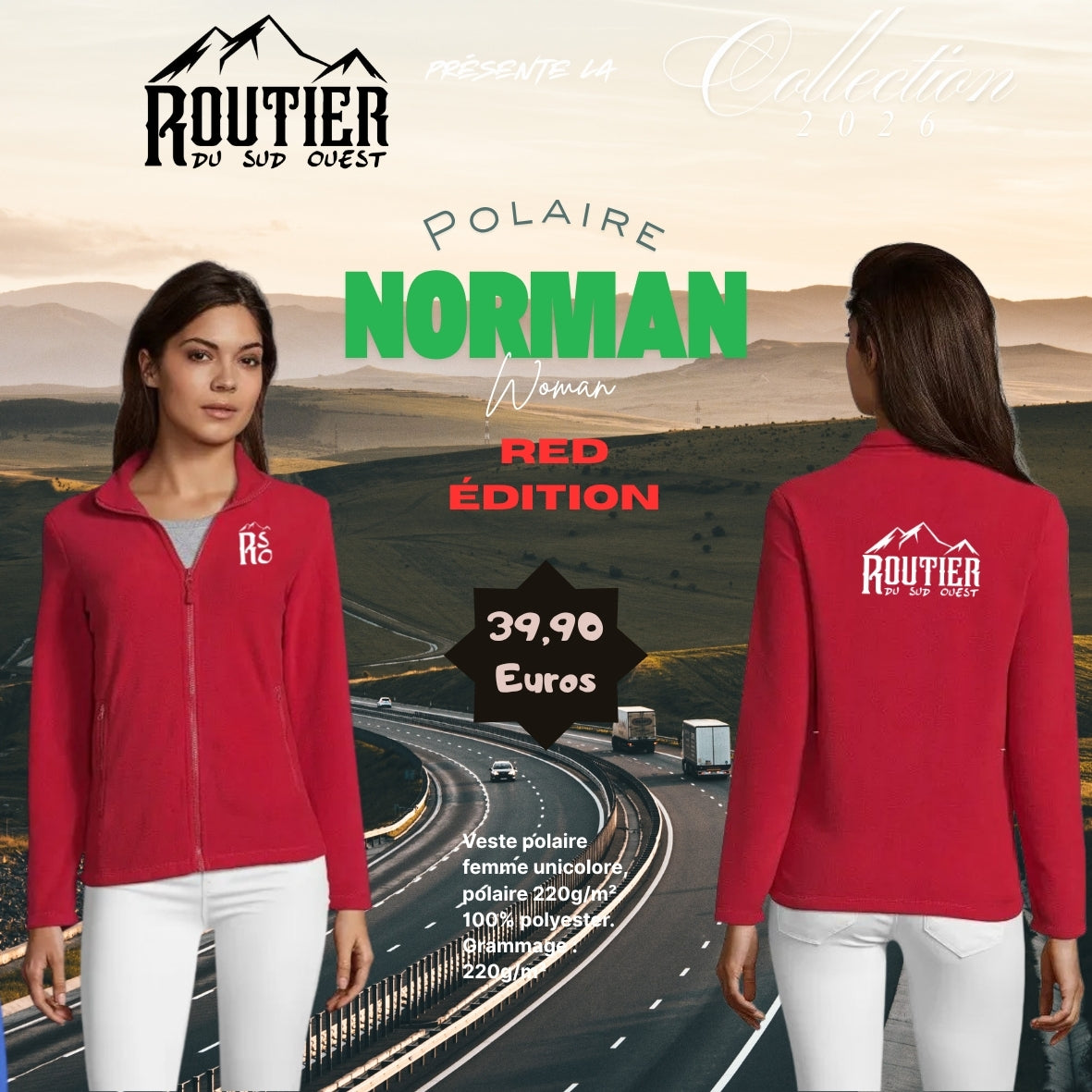 Polaire "Norman" WOMEN Routier du sur ouest RED EDITION