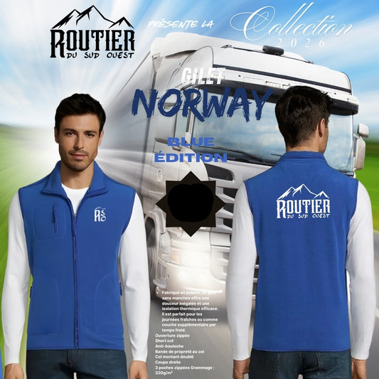 Polaire sans manche "Norway" Routier du sud ouest BLUE EDITION