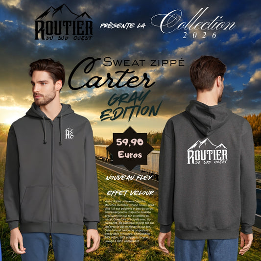 Sweat zippé "Carter" Routier du sud ouest GRAY EDITION